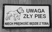 Tabliczka ostrzegawcza uwaga pies amstaff różne