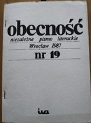 OBECNOŚĆ niezależne pismo literackie nr 19/1987