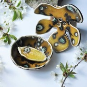 Ceramiczna Mydelniczka z dziurkami z miską na algi