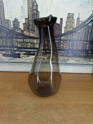 Szklany wazon vintage – czarne szkło (PRL)