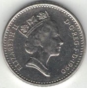 Wielka Brytania 5 pence pensów 1990 - 18 mm - nr 5