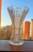 Piękny, wazon, kryształowy PRL. 