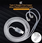 KZ Typ-C OFC Platerowane Srebrem USB C/QDC, wersja z mikrofonem.