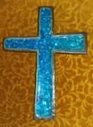 KRZYŻ na ŚCIANĘ CERAMIKA sgn. HN66 L60e ŁYSA GÓRA nie ĆMIELÓW WAŁBRZYCH