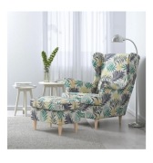 Fotel uszak Ikea Strandmon + podnóżek 