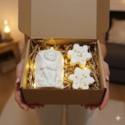 Świece sojowe świąteczne Aniołek Śnieżynka Prezent pod Choinkę