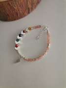 Bransoletka czakry skrzydło na lince lapis agat tygrysie opal regulacja 