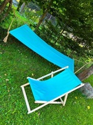 Komplet do ogrodu hamak i leżak drewniany 