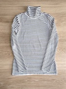 Zara * bluzka w paski z długim rękawem golf * 34 XS