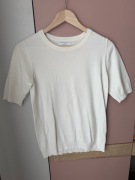 (Bluzka dzianinowa) Biały sweterek z krótkim rękawem, Reserved – rozm. L