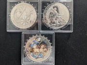 3 srebrne monety Britannia 2007 2008 2009 kolor REZERWACJA