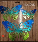 Zestaw metalowych dekoracji ściennych w kształcie motyli