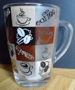 Szklanka dekorowana z uchem kubek do kawy latte napojów 300ml