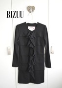 Bizuu polska marka apres midi sukienka czarna wiskooza długi rękaw S