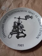 Talerz upamiętniający otwarcie pierwszego duńskiego muzeum telefonii w 1981
