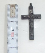 Piękny stary metalowy KRZYŻ 40 mm do różańca