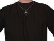 Naszyjnik Figaro 54 cm 4 mm | krzyżyk 4 / 2,5 cm | pudełko