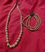 Biżuteria perły sztuczne, vintage/art deco/komplet