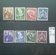 Watykan znaczki 1938, Mi 59-66,czyste 