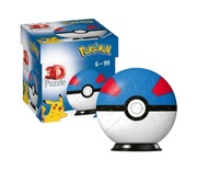 Puzzle 3D Pokemon Kula Niebieska - Ravensburger - 54 elementów