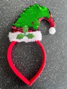 Opaska świąteczna cekiny święta czapka