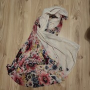 Chusta / szalik w kwiaty różowe niebieskie fioletowe