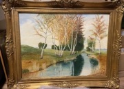 Obraz w pięknej starej ramie . 