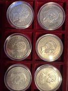 Zestaw 10 srebrnych monet 5 markowych z serii 