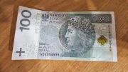 Banknot obiegowy 100zl seria HD4054999