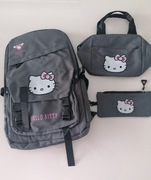 Zestaw komplet 3 cz plecak piórnik śniadaniówka hello Kitty szary