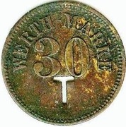 ŚLĄSK - POLANICA  WERTH - MARKE 30 FEN T mos  24,1 mm  !!!