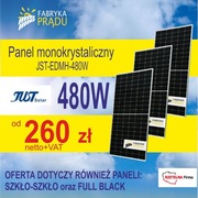 Panele fotowoltaiczne 480W Panel  dostępne Singiel Bifacial Full Black