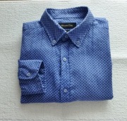 Massimo Dutti lniana męska koszula delikatny wzór paisley S