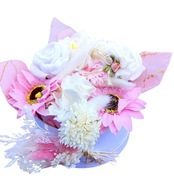 Box z kwiatów mydlanych, prezent, urodziny, rocznica, topper gratis 