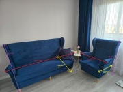Sofa + Fotel ciemny granat