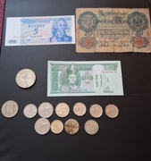 Zestaw monet i banknotów, różne roczniki
