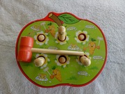 Drewniana gra zręcznościowa robaczki zbijak młotek