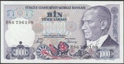Turcja 1000 lirasi 1970 - Ataturk - stan bankowy UNC