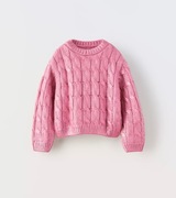 Sweter Zara 110 z dzianiny w warkoczowy splot 