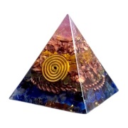 Orgonit Mini Piramida Różowy Turmalin Cytryn Oliwin Sodalit Vis Fortunae