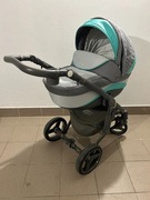 Szaro-zielony ADAMEX BARLETTA NEW 2w1 Wózek dziecięcy!!Zadbany!!
