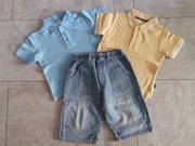 Spodenki JEANSOWE + 2xPOLO Bluzka r. 110 4-5lat