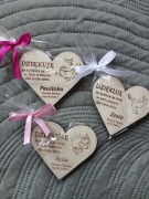 Magnes na chrzest podziękowanie dla gości na chrzciny serduszko