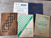 Kolekcja retro gra planszowa, ulotki i stare instrukcje