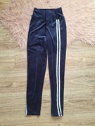 Świetne welurowe dresy granatowe wysoki stan Moraj 36 38