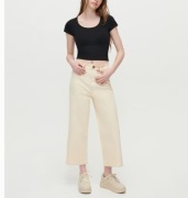 kremowe jeansy culotte z wysokim stanem HOUSE DENIM L