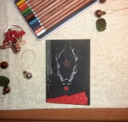 :: RENIFER::: KARTKA ŚWIĄTECZNA ::: HAND MADE ::