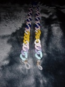 biało-granatowo-różowy łancuszek do okularów