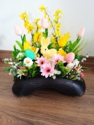 Stroik wiosenno świąteczny na cmentarz obciążony 36cm/30cm