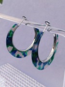 Kolczyki koła zielony granatowy bezbarwny